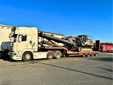 Transporting large materials for a construction project